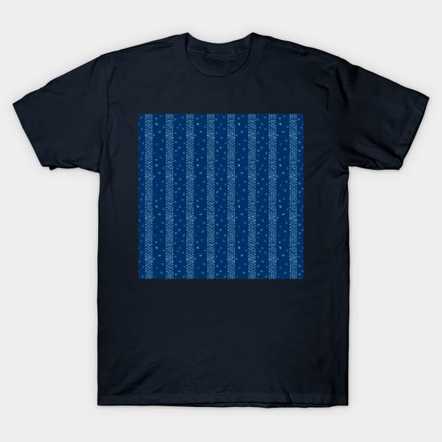 Blue shibori kanoko lines T-Shirt by marufemia